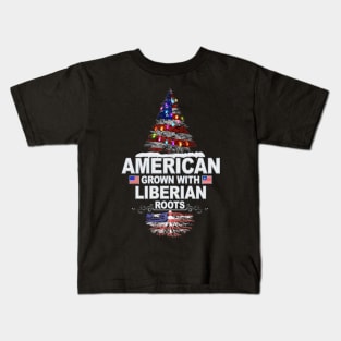 Christmas Tree  American Grown With Liberian Roots - Gift for Liberian From Liberia Kids T-Shirt